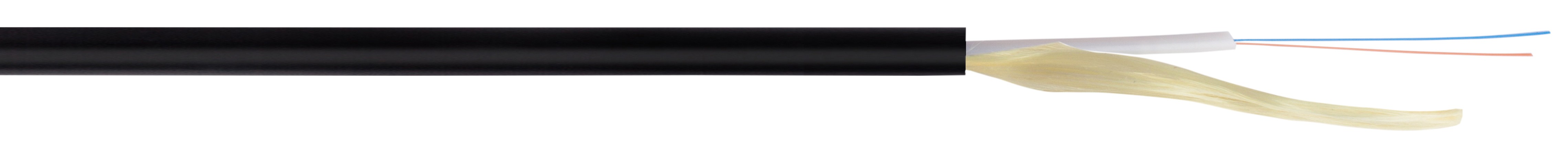 Fibra Optica 2 Hilos Monomodo Acometida Exterior Ajustada Negra Uv Lh Dca