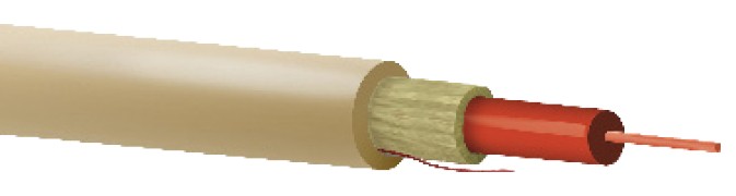 Fibra óptica 1 hilo monomodo ajustada acometidas FTTh G657A2 aramidas 3mm LSZH-FR-UV marfil CPR-Dca