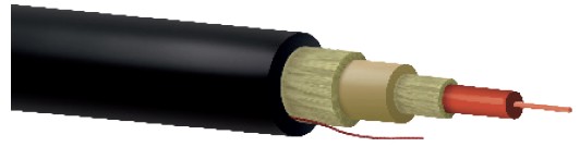Fibra óptica 1 hilo monomodo ajustada acometidas FTTh G657A2 doble cubierta LKP 4mm PE-FR-UV CPR-Dca negro