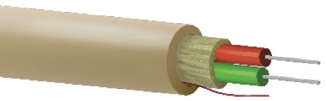 Fibra óptica 2 hilos monomodo ajustada acometidas FTTh G657A2 LSZH-FR ICT2 CPR-Dca marfil
