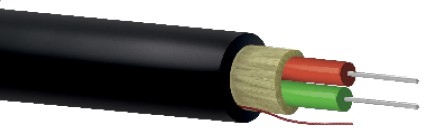 Fibra óptica 2 hilos monomodo ajustada acometidas ICT2 G657A2 CPR-Dca negro