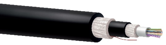 Fibra óptica 24 hilos monomodo G652D holgada monotubo doble cubierta PFvP CPR Fca negra