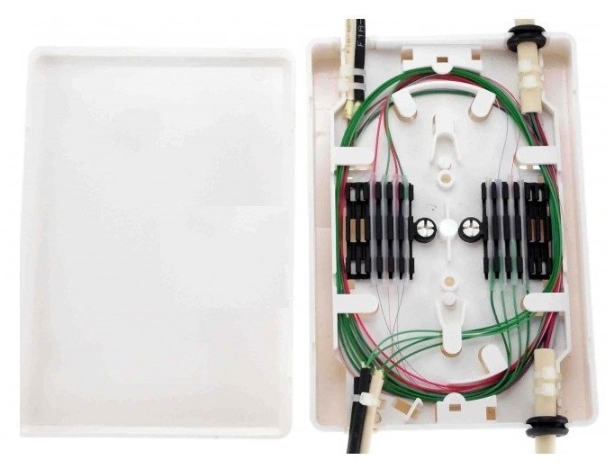 Caja De Empalme De Fo Para 12 Fusiones Y Derivacion Ftth